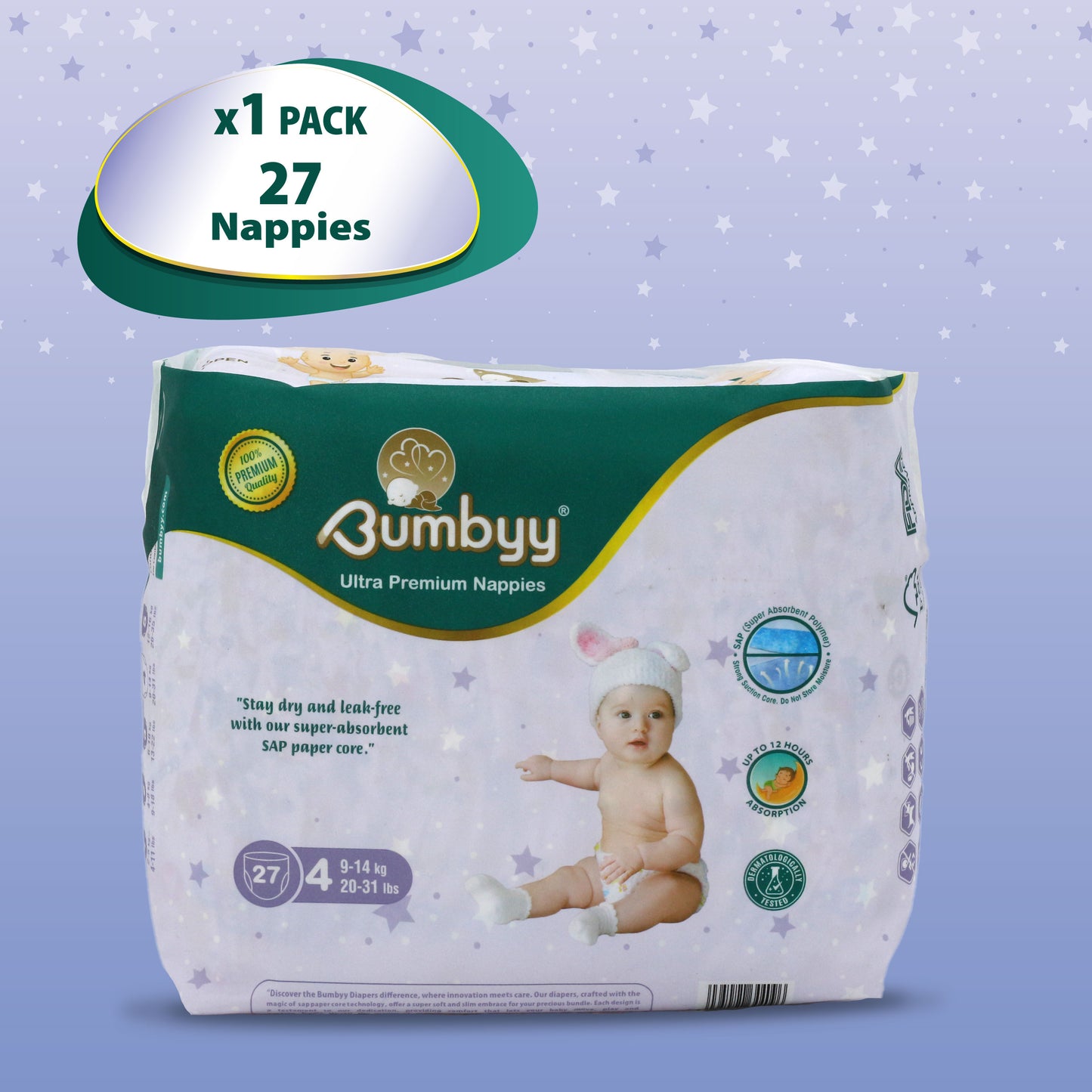 Bumbyy premium Nappies Single Pack