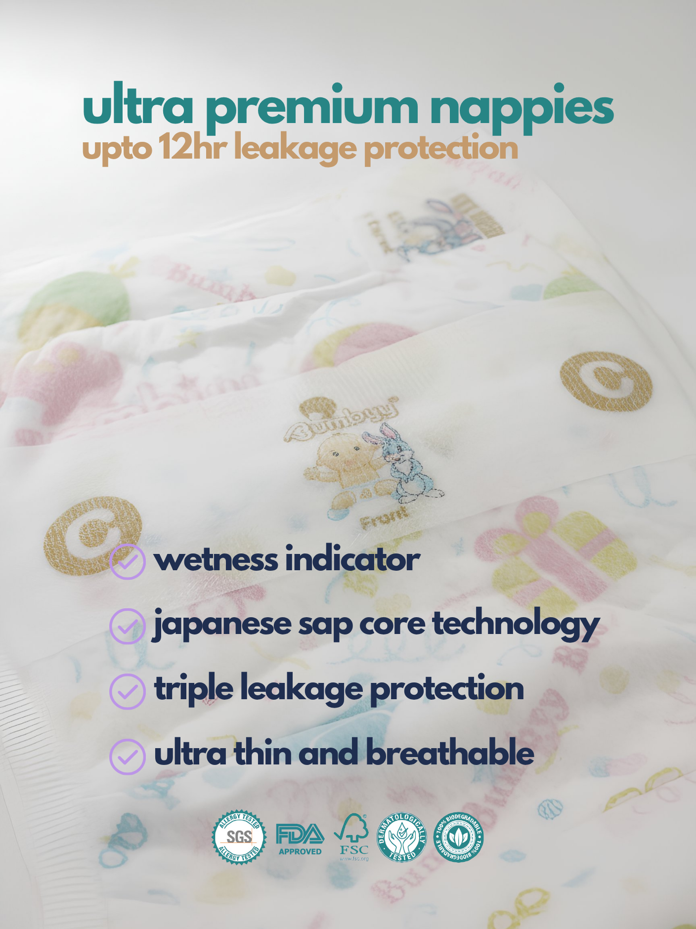 Premium Nappies - Monthly Pack
