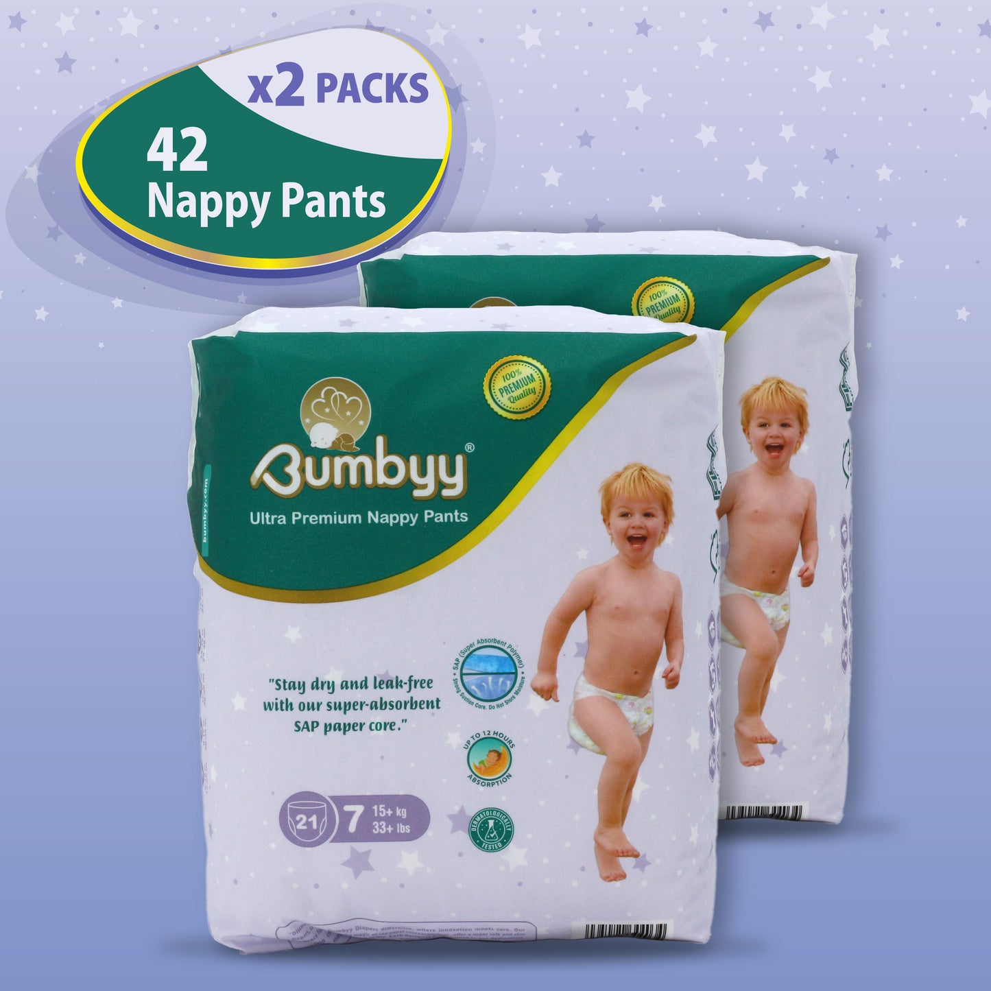 Bumbyy premium Nappy Pants 2 Pack