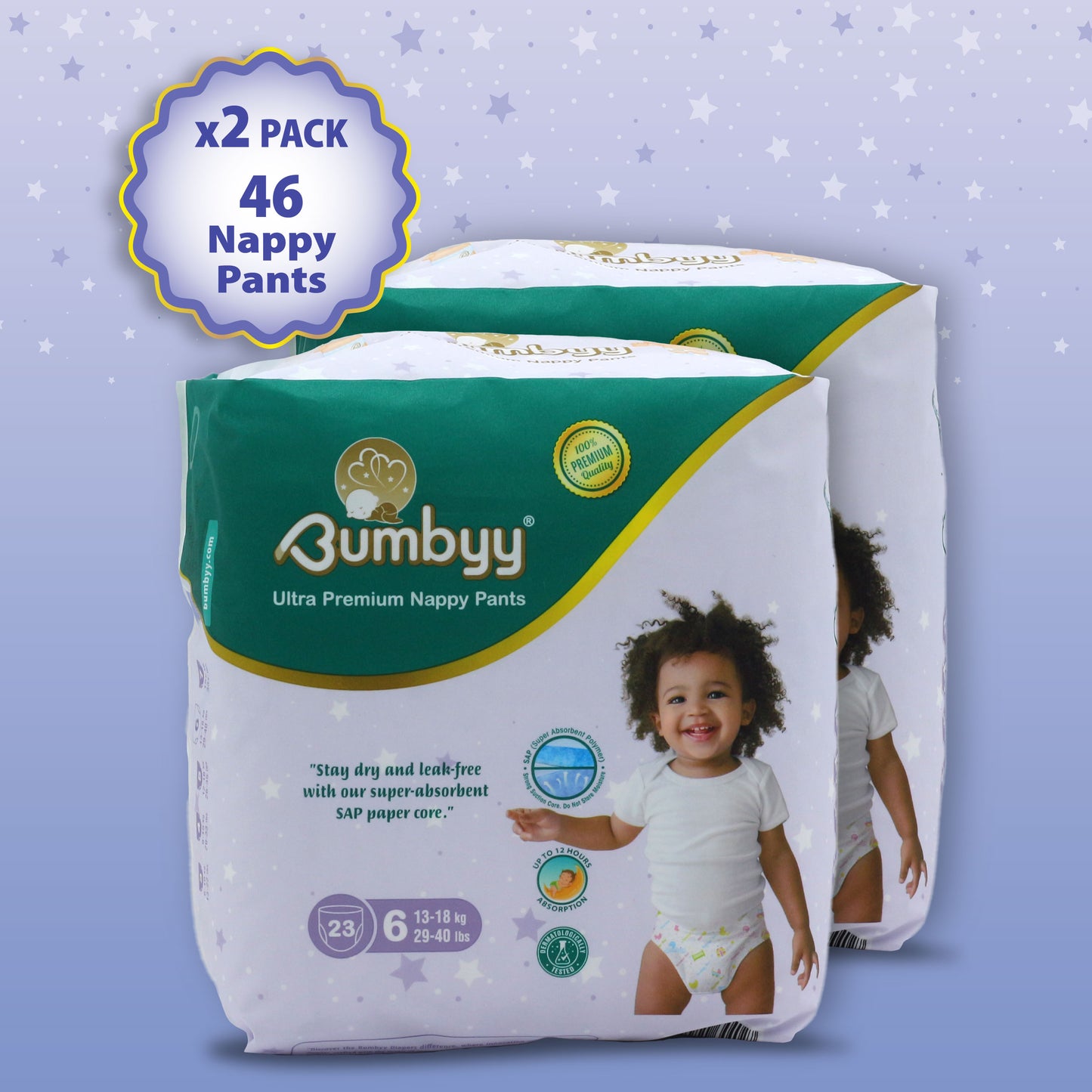 Bumbyy premium Nappy Pants 2 Pack