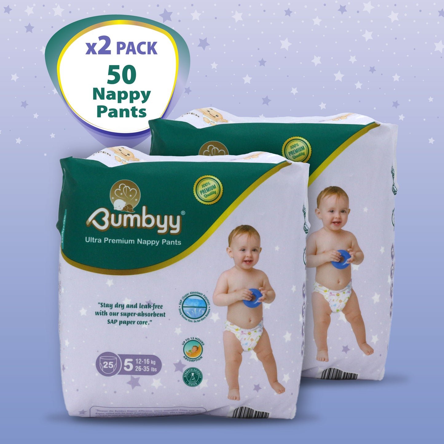 Bumbyy premium Nappy Pants 2 Pack