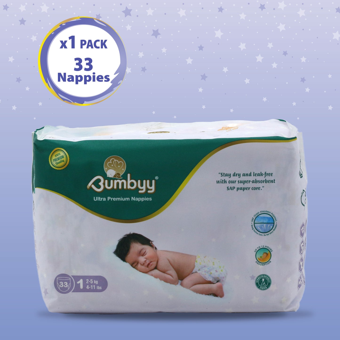 Bumbyy premium Nappies Single Pack
