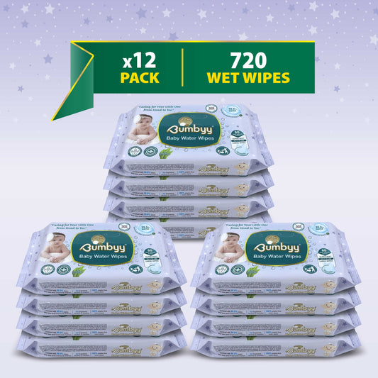 Baby Water Wipes - 12 Pack (720 Wipes)