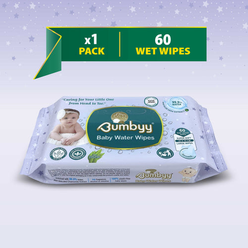 Baby Water Wipes - Single Pack (60 Wipes)