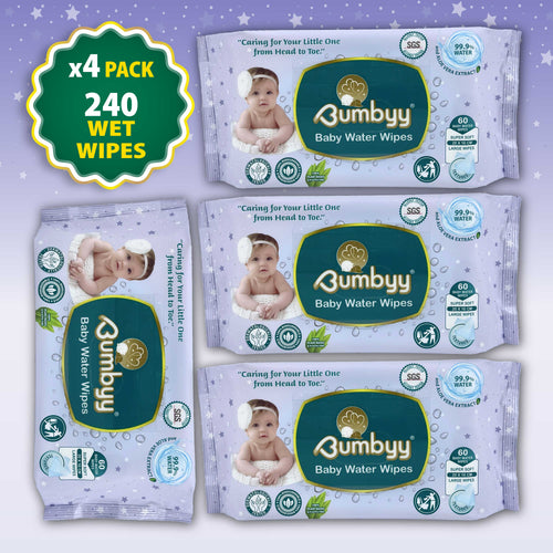 Baby Water Wipes - 4 Pack (240 Wipes)
